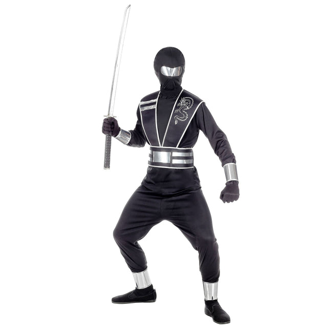 Combinaison Ninja Noir Argent Garçon