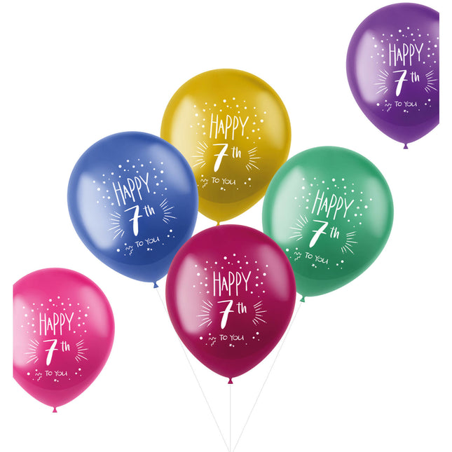 Ballons 7 ans Happy 7th 33cm 6pcs