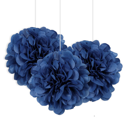 Pompon bleu 20cm 3pcs