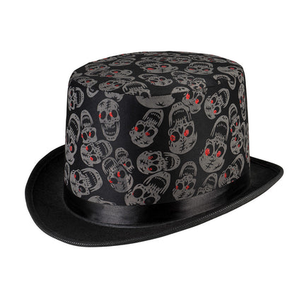 Chapeau d'Halloween Crânes Noirs