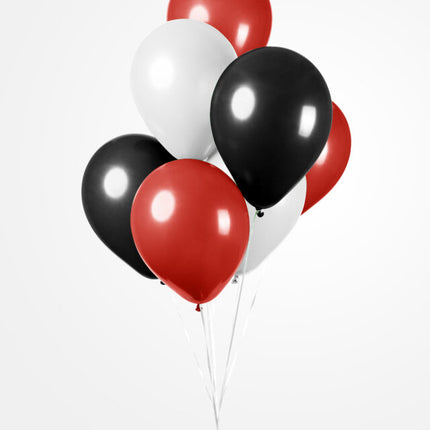 Ballons Rouge Blanc Noir 30cm 10pcs