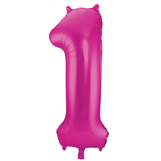 Ballon de baudruche Figure 1 Fuchsia Métallique XL 86cm vide