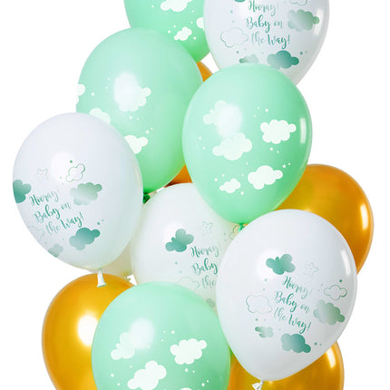 Ballons pour la révélation du sexe Hourra Bébé 30cm 12pcs