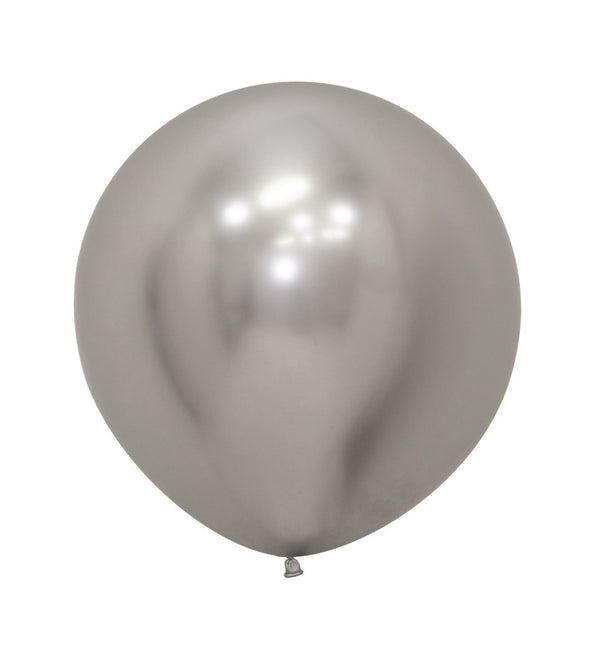 Ballons Reflex Argent 61cm 3pcs