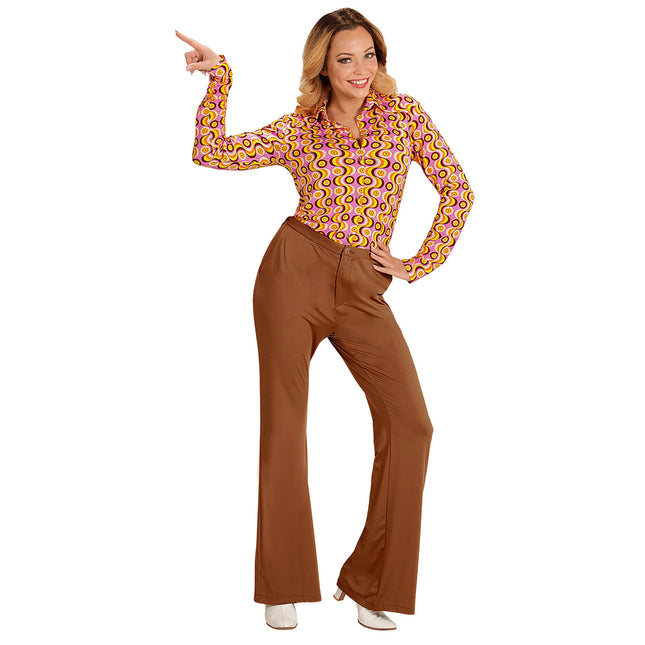 Pantalon Disco 70S Marron Dames