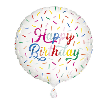 Ballon à l'hélium Happy Birthday sprinkles 45cm vide