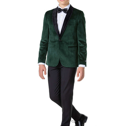 Blazer en velours vert foncé Garçon Ado OppoSuits