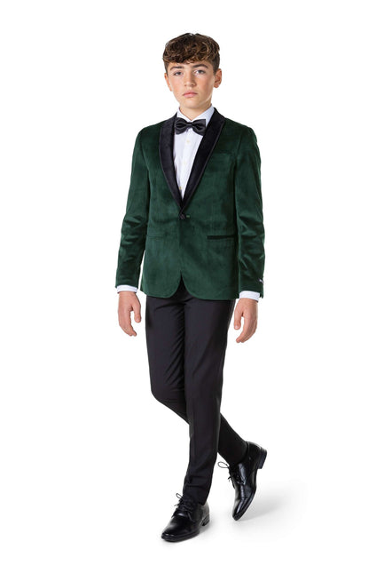 Blazer en velours vert foncé Garçon Ado OppoSuits