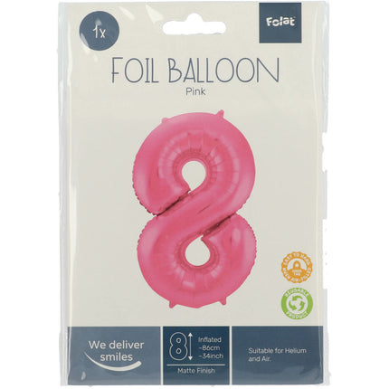 Ballon de baudruche Figure 8 Rose mat XL 86cm vide