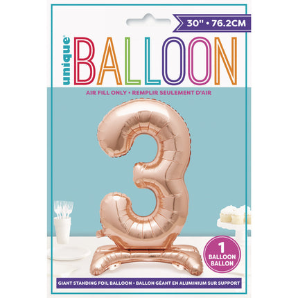 Ballon de baudruche Figure 3 Rose Gold Standard 76cm