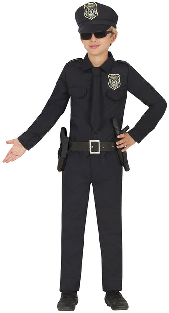 Costume de policier garçon noir