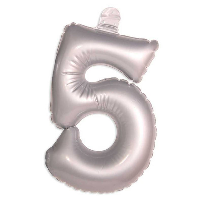 Numéro 5 gonflable Argent 35cm