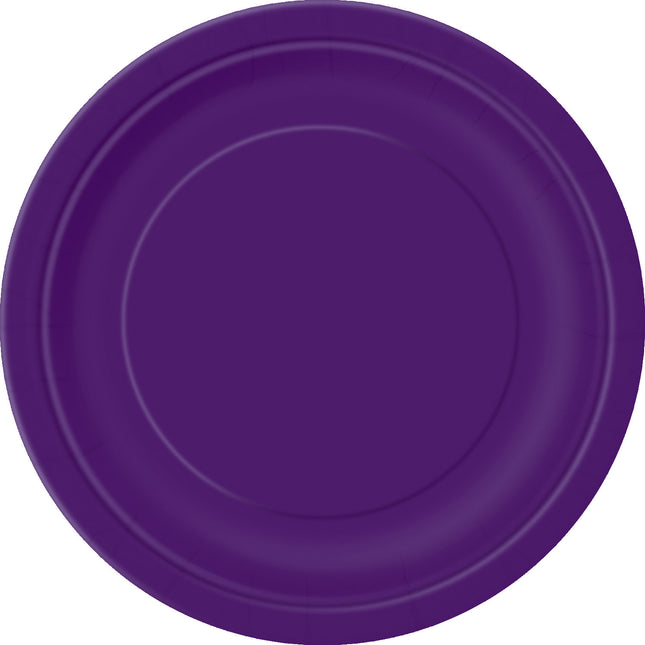 Assiettes violettes rondes 23cm 8pcs