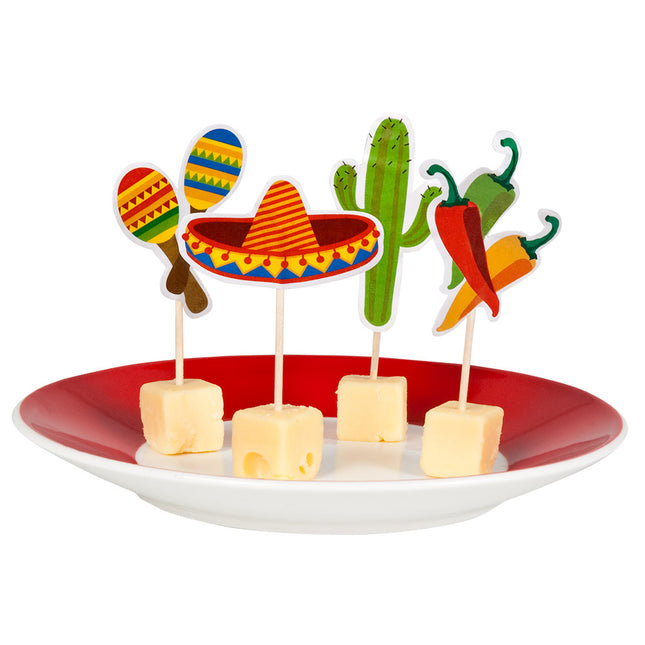 Bâton de cocktail mexicain Fiesta 9cm 12pcs