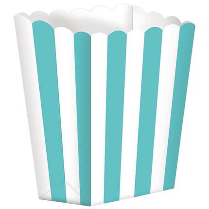 Plateaux à pop-corn turquoise rayés 5pcs