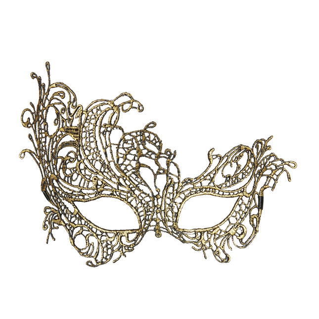 Masque d'yeux en dentelle d'or