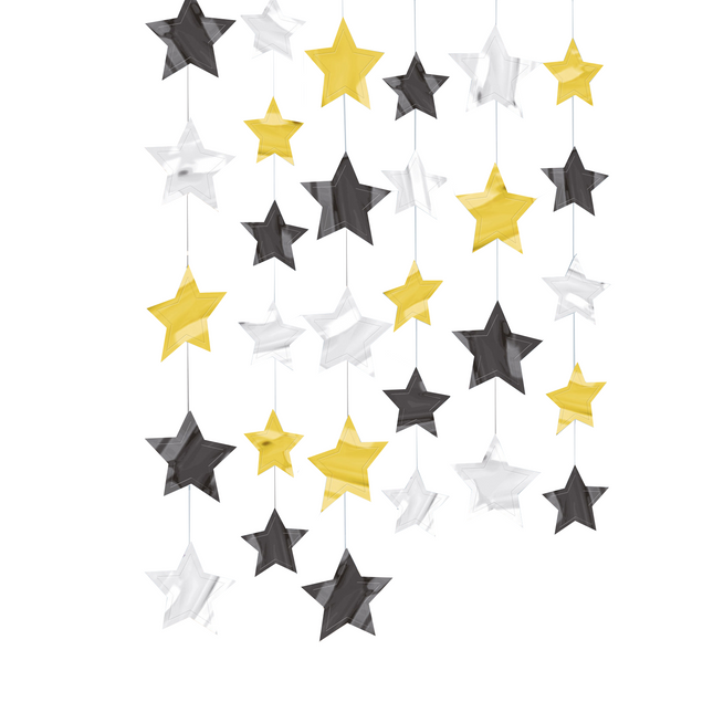 Décoration suspendue Hollywood Stars 2.1m 6pcs