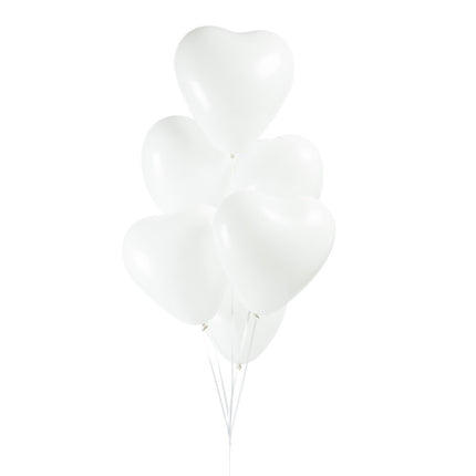 Ballons blancs en forme de coeur 30cm 6pcs