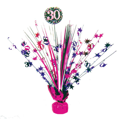 Décoration de table 30 ans Happy Birthday Pink 33cm