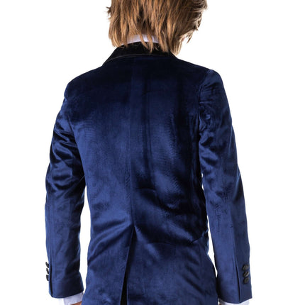 Blazer en velours bleu foncé Garçon OppoSuits