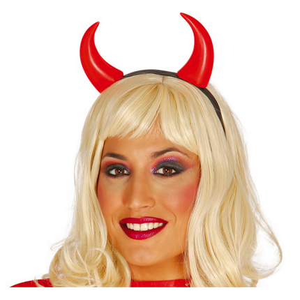 Bandeau d'Halloween Cornes de Diable Rouge