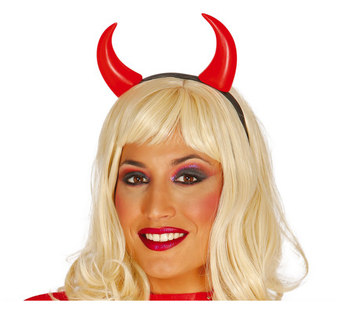 Bandeau d'Halloween Cornes de Diable Rouge