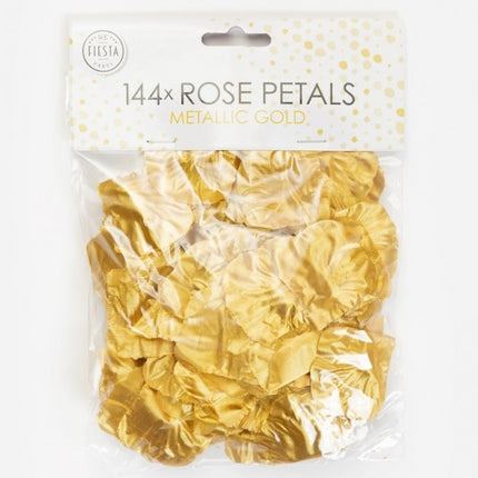 Pétales de roses dorées métalliques 144pcs