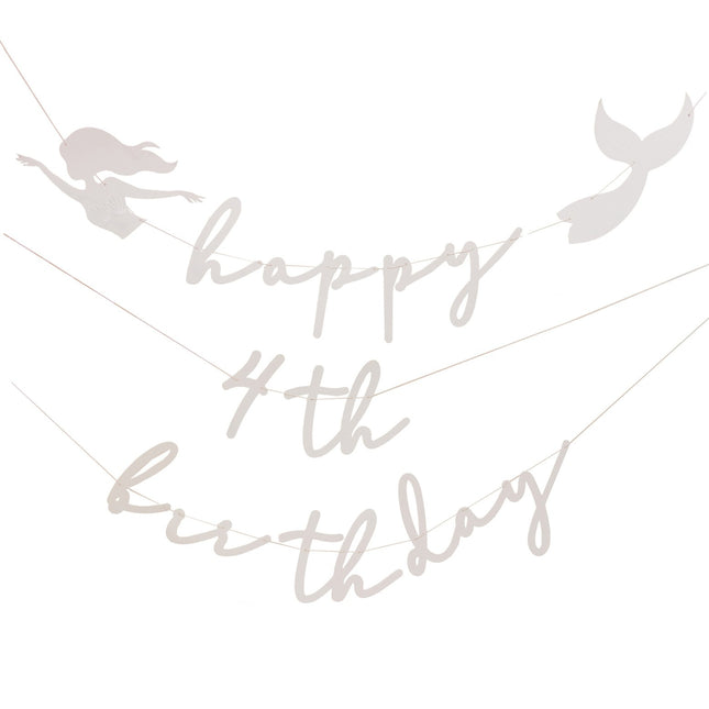 Guirlande de lettres Happy Birthday Personnalisable Mermaid 1.15m