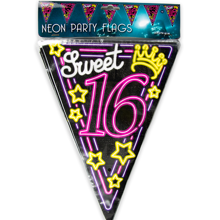 Guirlandes 16 ans Sweet 16 Neon 10m