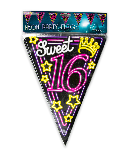 Guirlandes 16 ans Sweet 16 Neon 10m