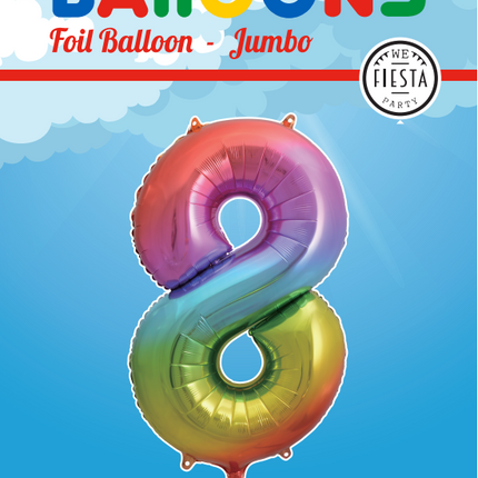 Ballon de baudruche Figure 8 Arc-en-ciel XL 86cm vide