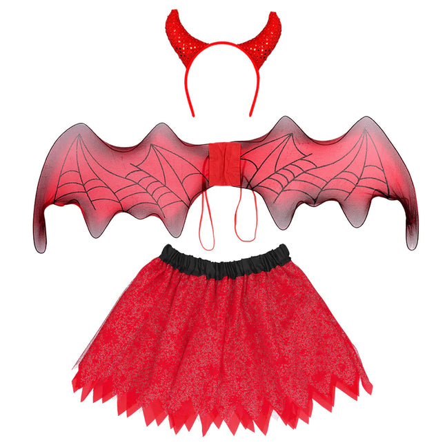 Ensemble d'accessoires d'Halloween Fille Diable 3 pièces