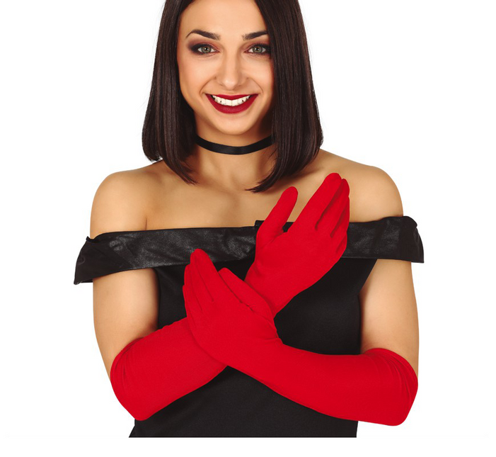 Gants d'Halloween Rouge 45cm