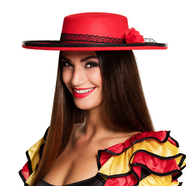 Chapeau Senorita Rouge 39cm