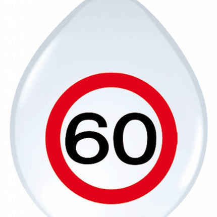 Ballons 60 ans Panneau de signalisation 30cm 8pcs