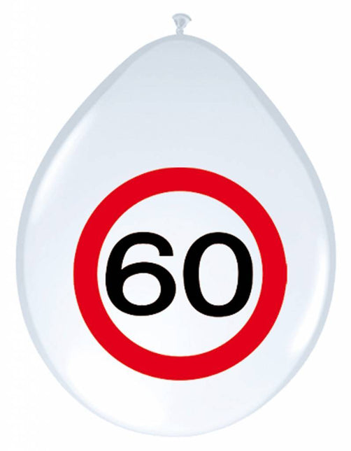 Ballons 60 ans Panneau de signalisation 30cm 8pcs