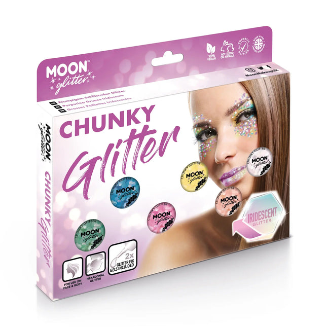 Moon Glitter Iridescent Chunky Glitter Pink 3g