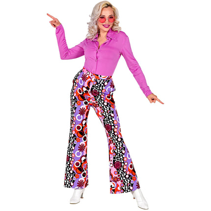 Pantalon Disco 70S Purple Pink Ladies