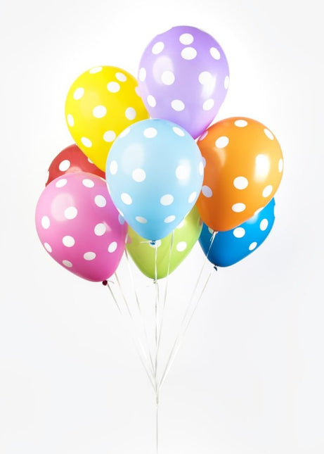 Ballons de baudruche colorés Dots 30.5cm 8pcs