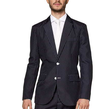 Gangster Pinstripe Black Suit Men Suitmeister