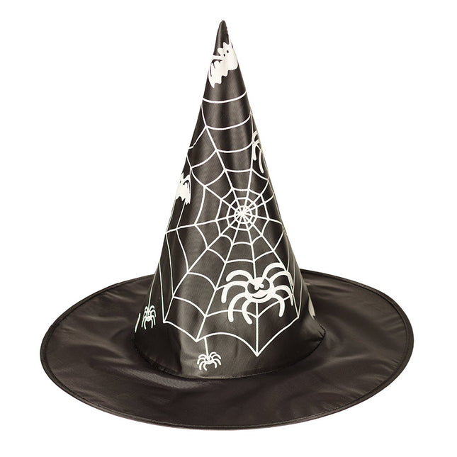 Chapeau de sorcière Halloween Toile d'araignée