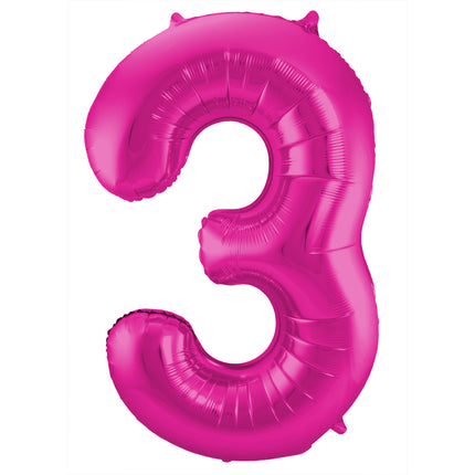 Ballon de baudruche Figure 3 Fuchsia Métallique XL 86cm vide