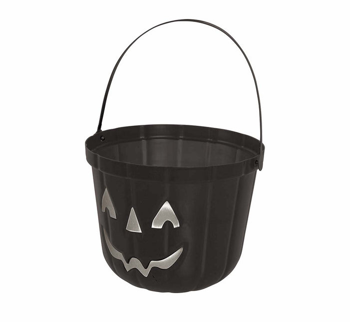 Seau à bonbons noir d'Halloween Citrouille 20cm