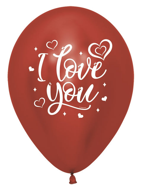 Ballons I Love You Sparkly Reflex Mix 30cm 25pcs