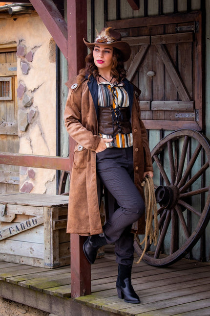 Veste de cow-boy marron pour femmes