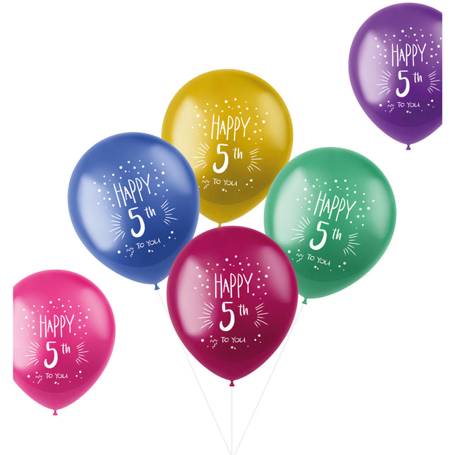 Ballons 5 ans Happy 5th 33cm 6pcs