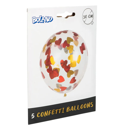 Ballons confettis en forme de coeur 5pcs