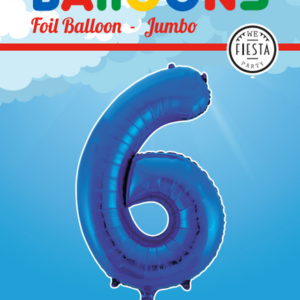 Ballon de baudruche Figure 6 Bleu XL 86cm vide