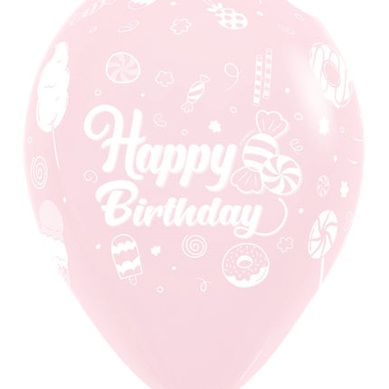 Ballons Happy Birthday Sweet Pastel Matte Mix 30cm 25pcs