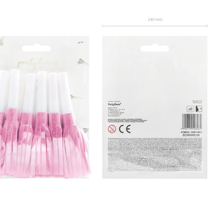 Cornes de fête rose clair 6pcs